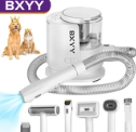 BXYY Dog Grooming Kit & Vacuum Suction 99% Pet Hair, 1.5L Dust Cup Dog Hair Vacuum, Dog Grooming Clippers with 6 Pet Grooming Tools, Brush for Shedding Dogs Cats and Other Animals (A-White)